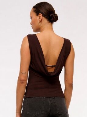 A&F Modal-Blend Collection Low Back Tank with Gold Hardware Size XL